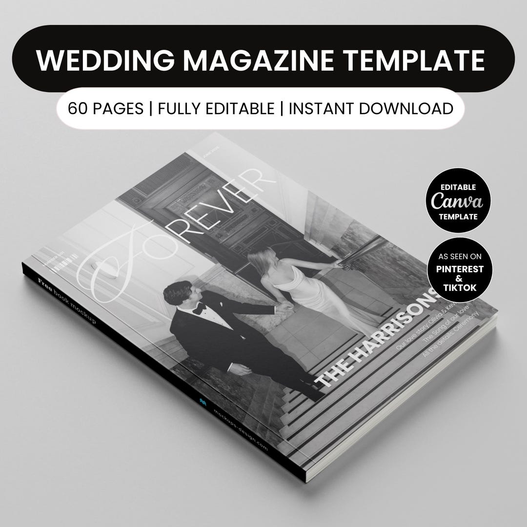 Magazine Program Wedding Magazine Template Program Canva Editable 60 Page Wedding ...