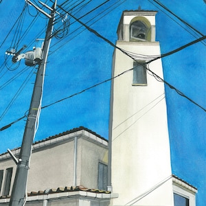 William Merrell Vories Kirche in Omihachiman, Shiga, Japan gedruckte Kunstkarte