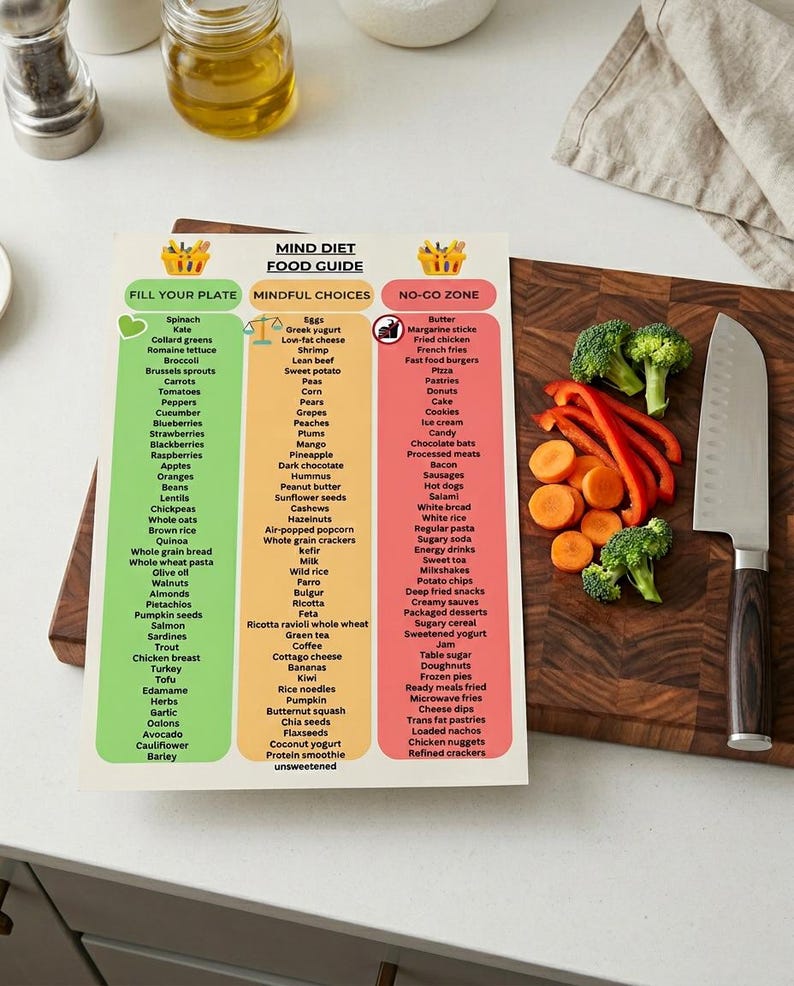 Buy MIND Diet Food List Printable | Healthy Grocery Chart (digital ...