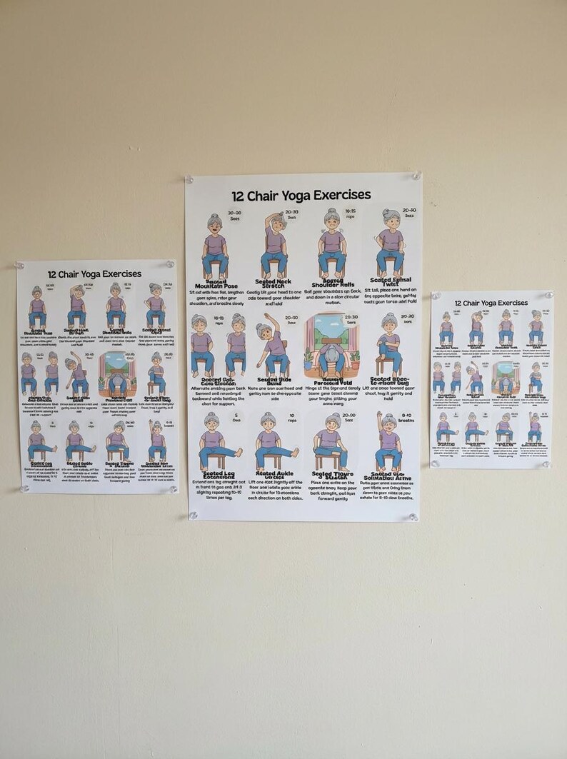 Seated Yoga Routine Senior Chair Yoga Exercises | Printable Seated Yoga Routine | Mobility ...