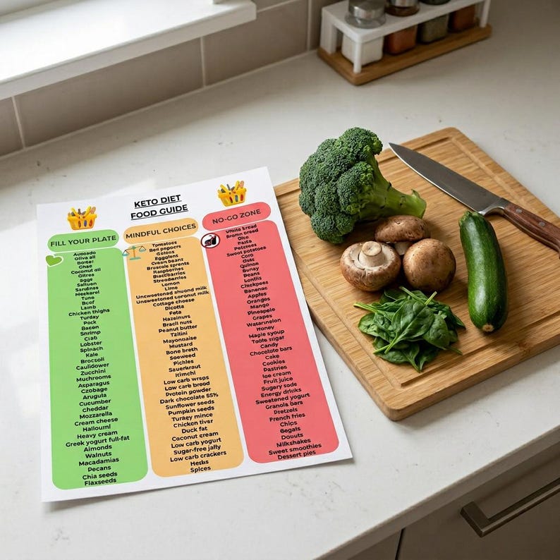 Keto Diet Food List Printable | Keto Foods Chart | Healthy Grocery List ...