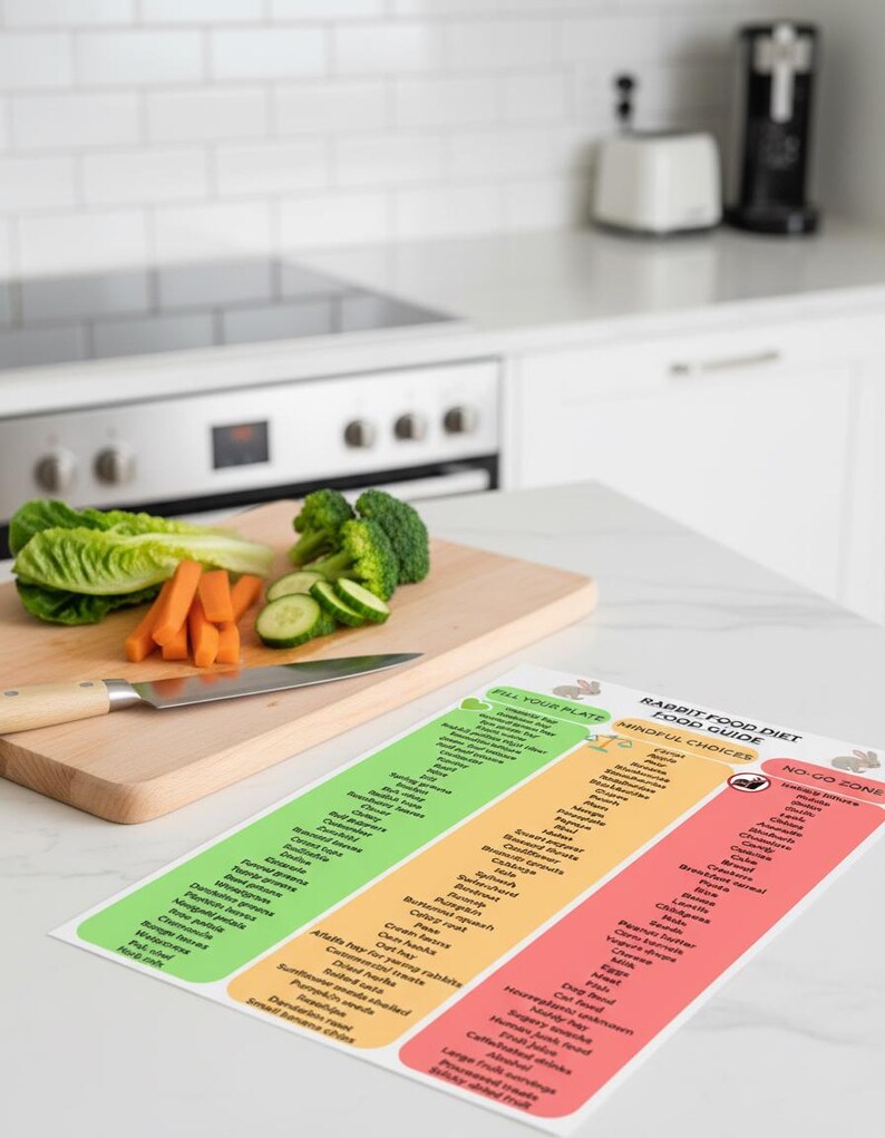 Rabbit Diet Food Guide | Healthy Bunny Feeding Chart (digital Download ...