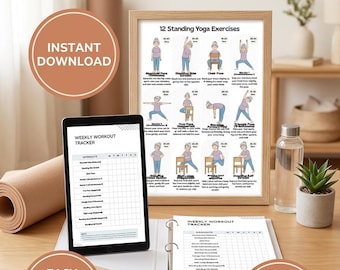 Standing Yoga for Seniors PDF | 12 Yoga Exercises | Balance & Mobility Workout | Printable Guide