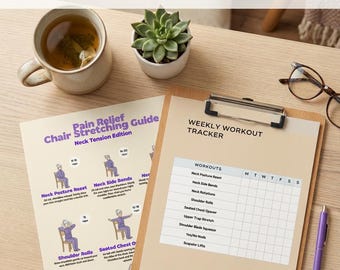 Chair Stretching Guide for Neck Pain | Senior Exercises PDF