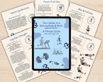 Beginner Workout Plan PDF | Push Pull Legs Core Fitness Guide (Digital Download)