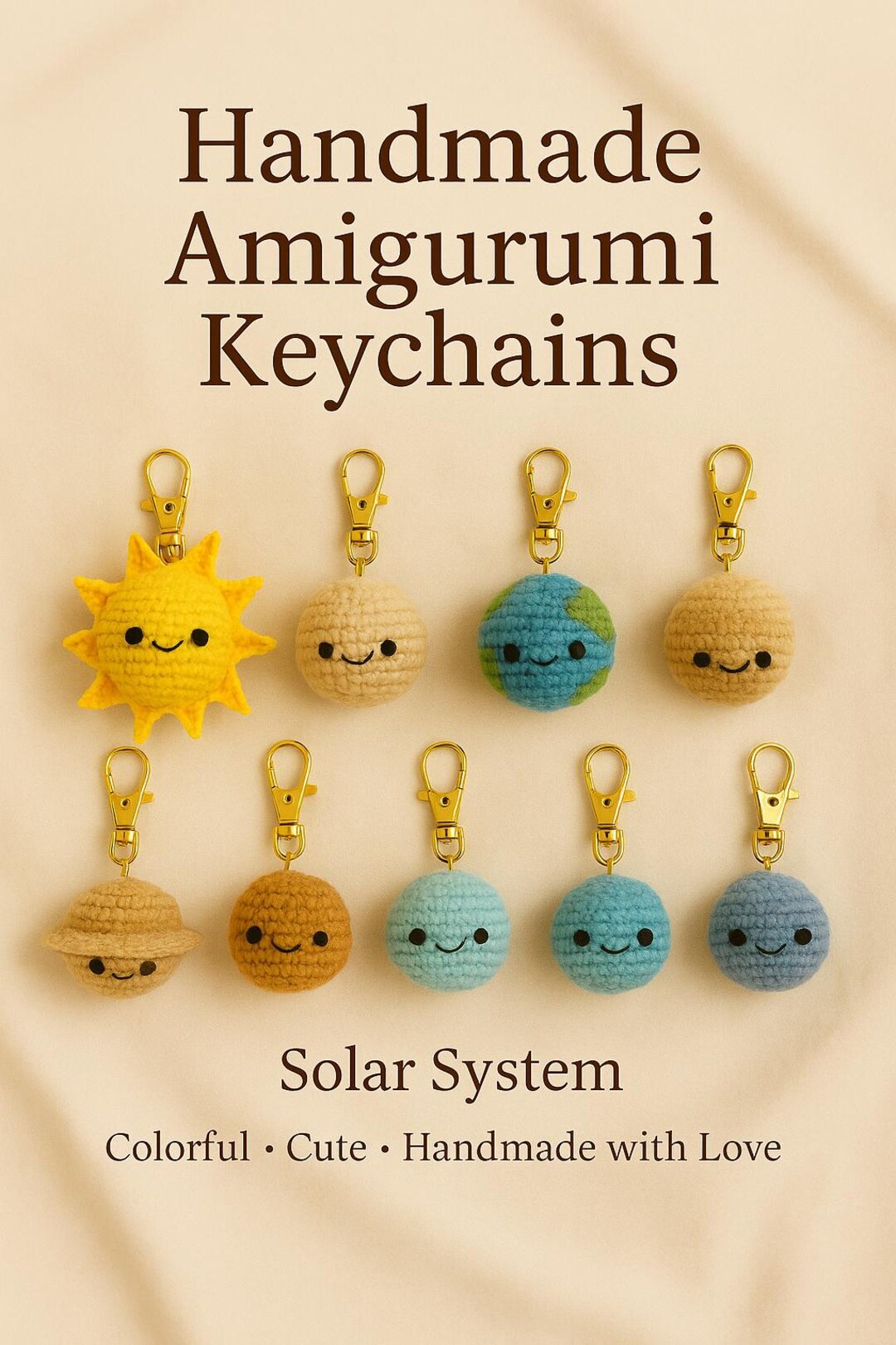 System Keychains Solar System Keychain Set – Handmade Crochet Planets | Space Lover Gift ...