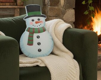 Almohada con forma de muñeco de nieve, decoración navideña, decoración invernal para el hogar, habitación infantil