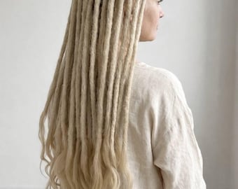 Dreadlocks natural human hair dreads single ended and double ended blonde extension