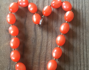 1960s Orange Bubble Necklace