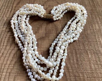 1980s Six Strand Freshwater Pearls