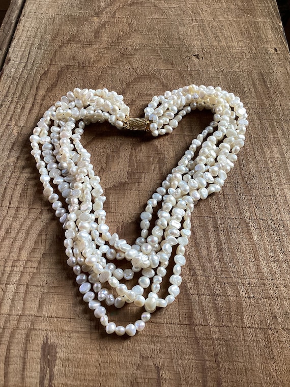 1980s Six Strand Freshwater Pearls