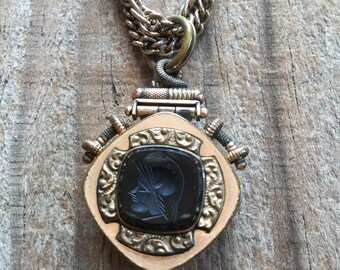 Art Nouveau Tiger’s Eye Intaglio Locket