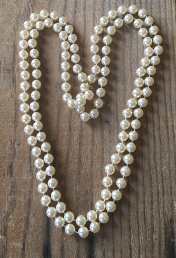 Opera Length Faux Pearl Necklace