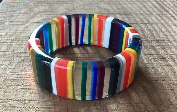 Lucite Rainbow Bangle 1960s