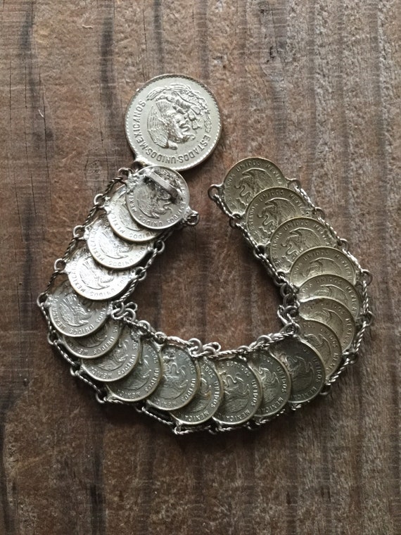 Mid Century Mexican Peso Souvenir Bracelet - image 2