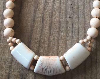 1960s Faux Ivory Statement Necklace