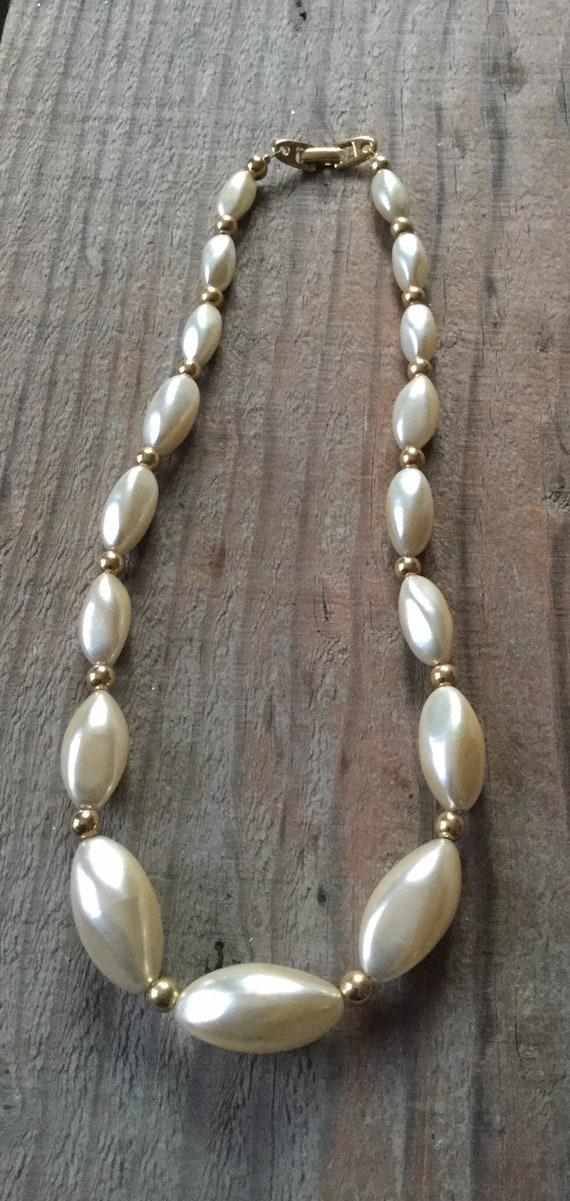 Vintage 1980s  Napier Faux Pearl Necklace - image 2