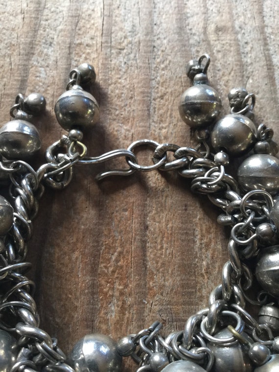 Mid Century Silver Metal Bulb Bracelet - image 4