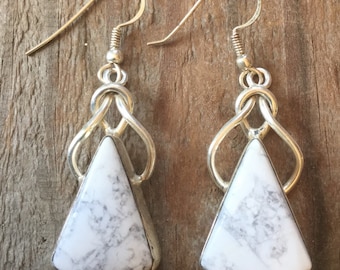 Sterling Silver Howlite Earrings