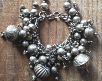 Mid Century Silver Metal Bulb Bracelet