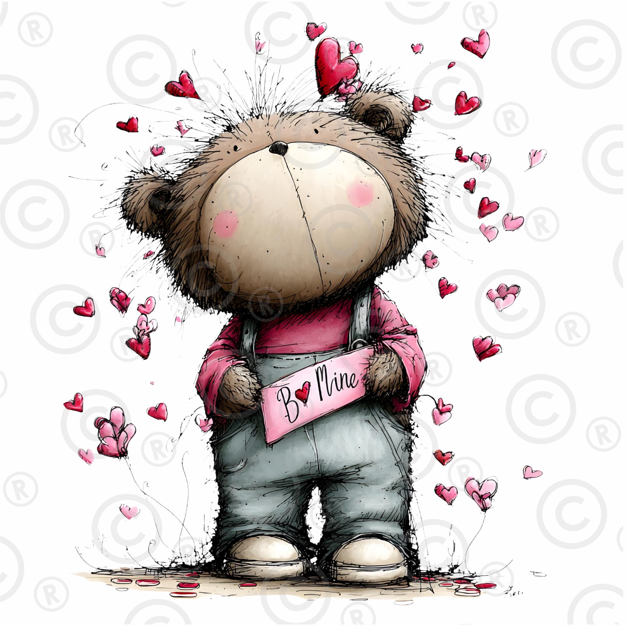 20 Valentine Teddy Bear PNG Bundle Cute Watercolor Bear Clipart Pastel ...