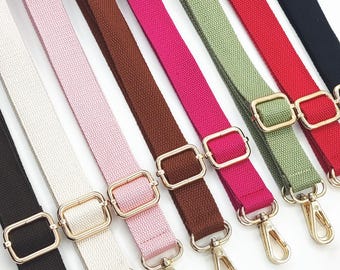 1 inch Wide Cotton Canvas Bag Strap - 18 Color Replacement Shoulder Strap for Handbags, Adjustable Crossbody Purse Strap Bag Accessory