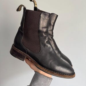 Fiorentini + Baker Black Leather Chelsea Boots Size 39 Made in Italy Designer
