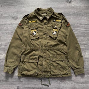 Vintage 90s M-65 Field Jacket Olive Green US Army – Size M