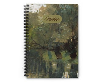 Artistic Spiral Notebook: Ruled Pages, Document Pocket