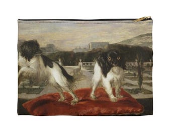 Vintage Dog Art Accessory Pouch, Pet Lover Gift