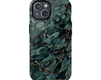 Magnetic Phone Case, Vintage Marbled Paper Design, Protective Smartphone Cover (MagSafe Compatible)