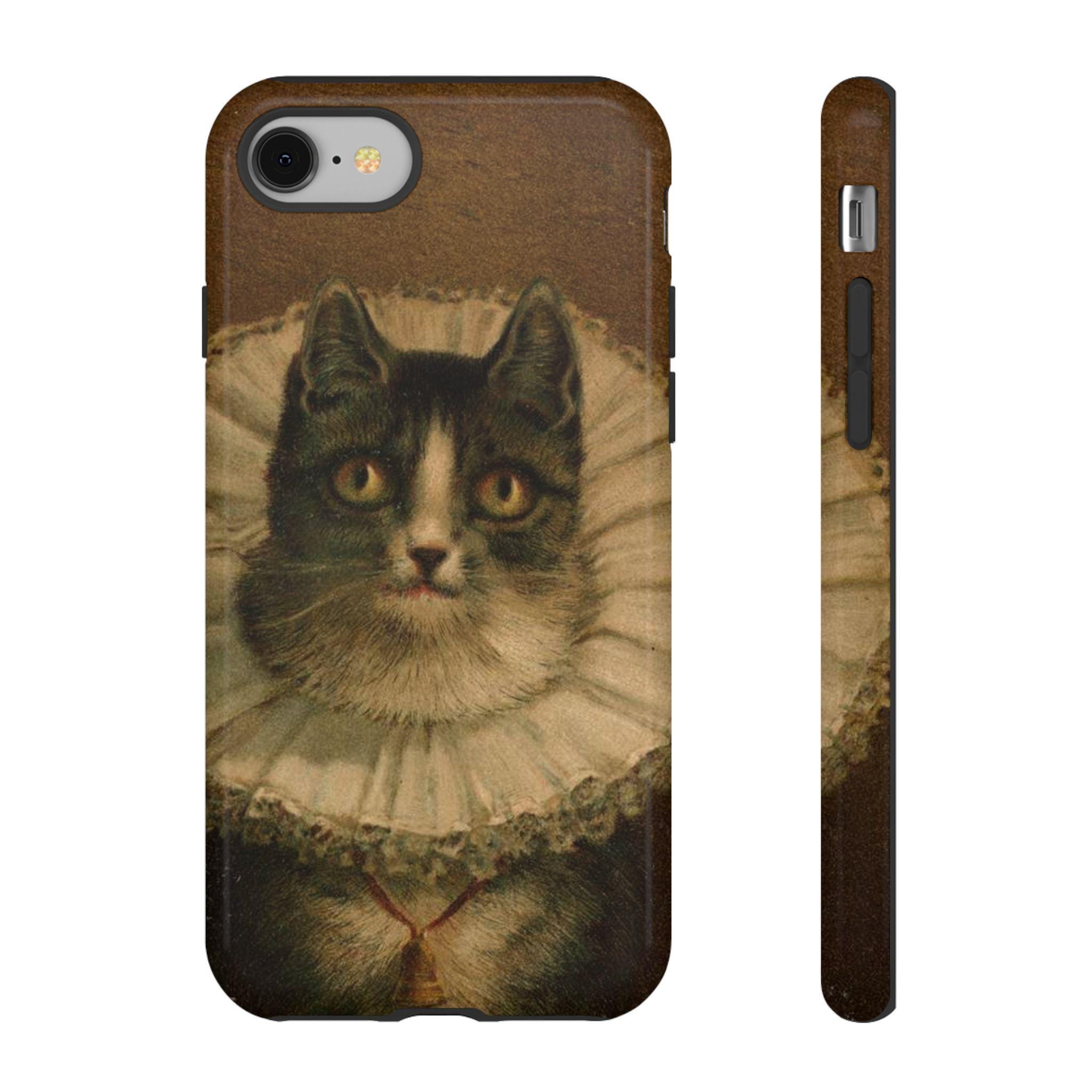 Artistic Cat Phone Case – Vintage Pet Lover Gift, Quirky Animal Art Cover, Unique Cat Aesthetic, Fun & Protective Phone Accessory