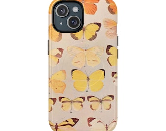 Vintage Butterfly Phone Case, Tough Magnetic Nature Design, MagSafe Compatible