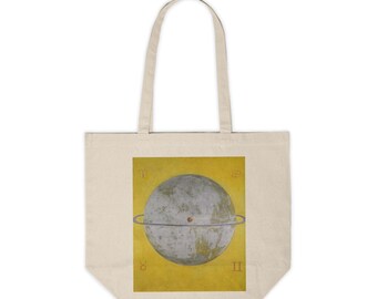 Vintage Astrology Symbols Canvas Tote Bag: Yellow Planet Design