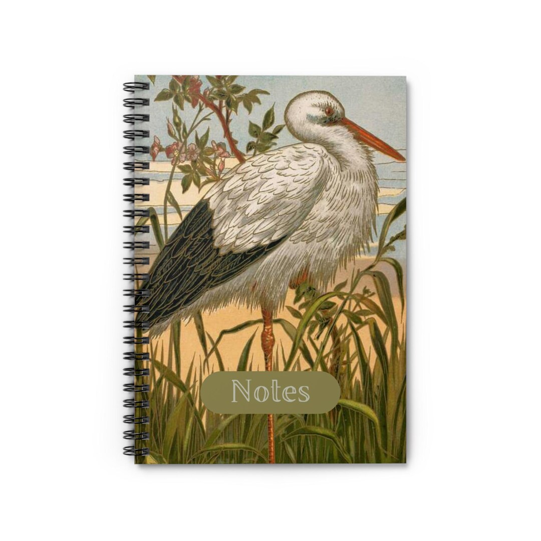 Vintage Bird Design Spiral Notebook – Elegant Journal, Gift for Writers ...