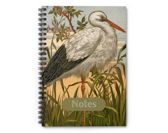 Vintage Bird Design Spiral Notebook – Elegant Journal, Gift for Writers