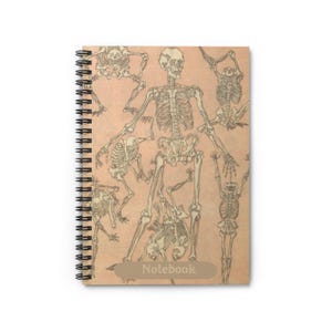 Vintage Skeleton Spiral Notebook, Artistic Journal for Creatives, Sketchbook, School Supplies, Halloween Decor, Gift Idea