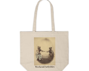 Chic Cotton Canvas Shopping Tote: Reusable Market Bag with Vibrant Print
