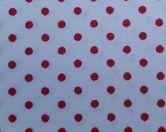 Red Dots on White Fabric – Print 2175 White Red Dots Cotton Fabric Printed on one side 57W  FFD2018HT  1/8" Dots