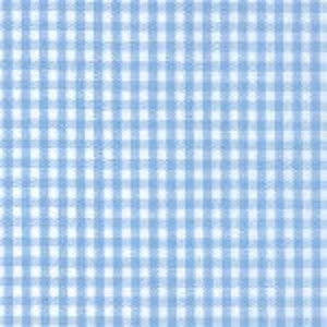 K&ouml;nnte beinhalten: Ein hellblauer und wei&szlig;er Gingham-Stoff mit feinem Karomuster.