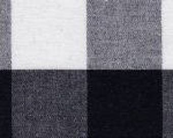 Black Large 1" Check 1" Gingham Black Check Black 1" Gingham Fabric FFBLGM
