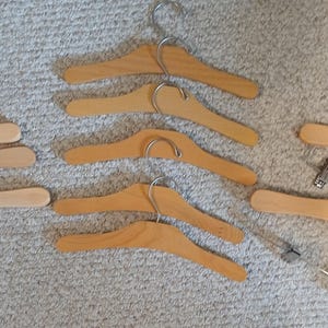 Children’s Wooden - Hanger Chrome Pant Clips OR Top Hanger Chrome Hook = 12″ hanger by 6 pc. count per bundle.