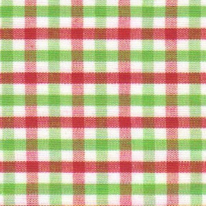 Red and Green Check Fabric – T93 Lime and Red Tattersall Red Lime Tricheck T-93 Red and Green Tattersall