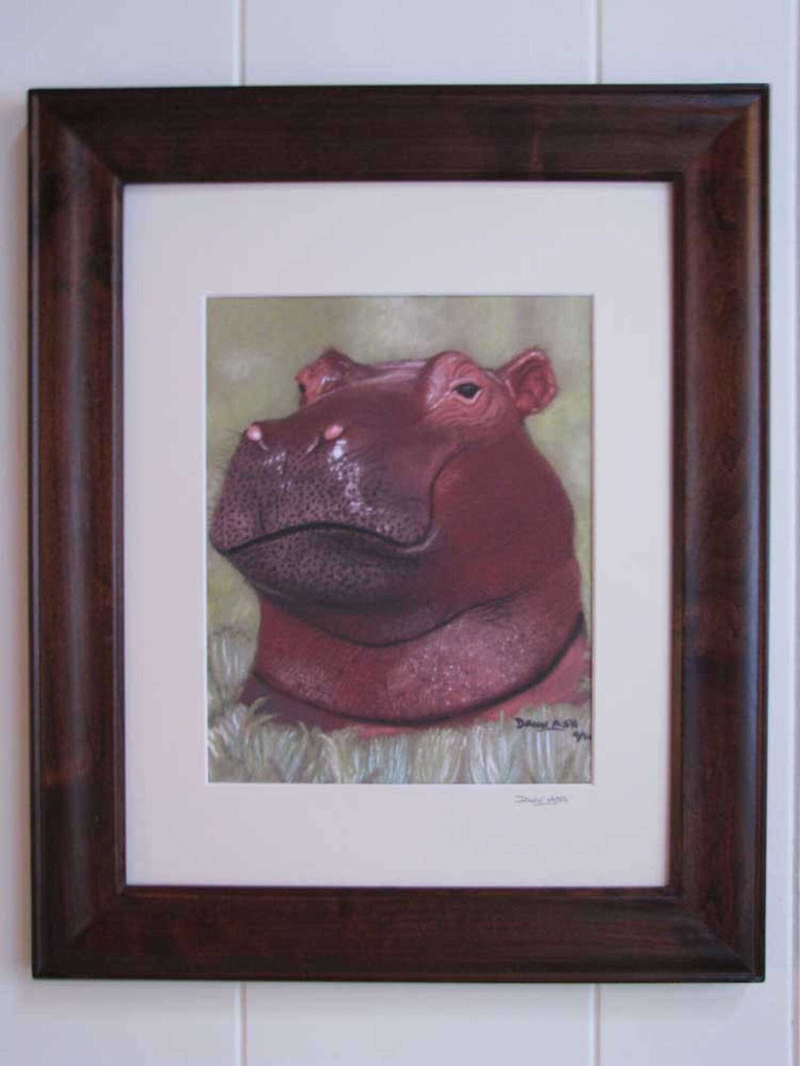Hippopotamus Painting Wildlife Art Fine Art Giclee Print Etsy