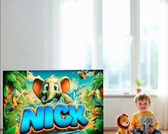 名前入りの子供部屋用パーソナライズ写真