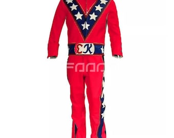 Evel Knievel Red Leather Daredevil Stuntman Motorbike Racing Suit