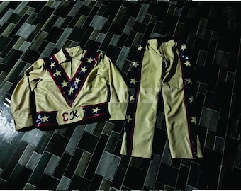 Evel Knievel HOLLWOOD STUNTMAN Aka Daredevil Custom Hand Made Real Cowhide Grade5 White Leather Suit, Motorbike Racing Stuntman Suit Vintage