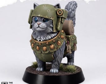 Grimdark Cat Guard Model Gift Tabletop Sci Fi Wargaming Proxy