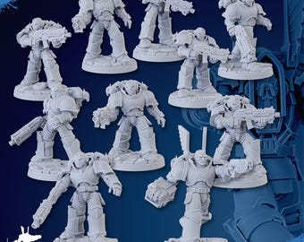 Vengeful Militum Squad Ghamak - Miniatures en résine imprimées en 3D pour jeux de guerre de science-fiction