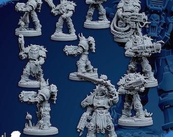 Traitor Militum Ghamak - Modèles imprimés 3D de table Heretic Marines en résine de science-fiction
